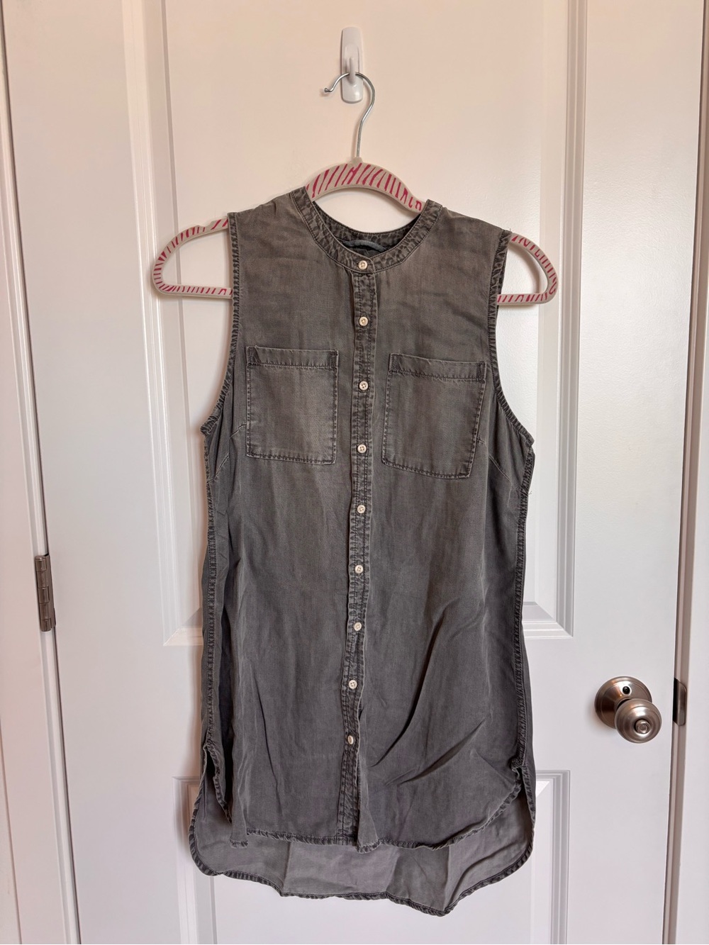 Merona Sleeveless Button-Front Grey Tunic Dress